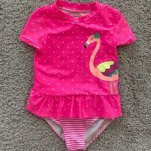 Carter’s 2 piece pink flamingo swimsuit